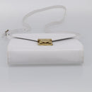 Salvatore Ferragamo Shoulder Bag Leather White Gold Auth ka7065-10