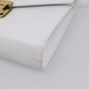 Salvatore Ferragamo Shoulder Bag Leather White Gold Auth ka7065-11