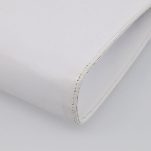 Salvatore Ferragamo Shoulder Bag Leather White Gold Auth ka7065