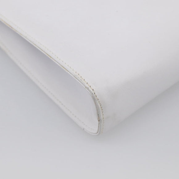 Salvatore Ferragamo Shoulder Bag Leather White Gold Auth ka7065
