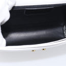 Salvatore Ferragamo Shoulder Bag Leather White Gold Auth ka7065-19