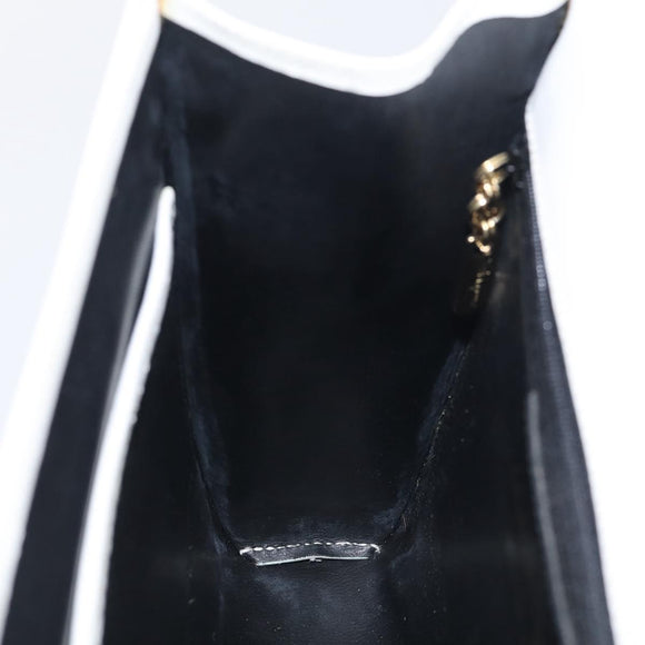 Salvatore Ferragamo Shoulder Bag Leather White Gold Auth ka7065