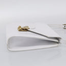 Salvatore Ferragamo Shoulder Bag Leather White Gold Auth ka7065-5