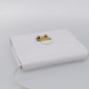 Salvatore Ferragamo Shoulder Bag Leather White Gold Auth ka7065-6