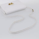 Salvatore Ferragamo Shoulder Bag Leather White Gold Auth ka7065-7