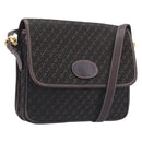 LOEWE Shoulder Bag Canvas Dark Brown Gold Auth ka7066-1