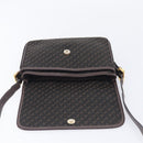 LOEWE Shoulder Bag Canvas Dark Brown Gold Auth ka7066-17