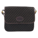 LOEWE Shoulder Bag Canvas Dark Brown Gold Auth ka7066-2