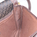 LOEWE Shoulder Bag Canvas Dark Brown Gold Auth ka7066-20