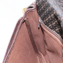 LOEWE Shoulder Bag Canvas Dark Brown Gold Auth ka7066-21