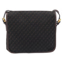 LOEWE Shoulder Bag Canvas Dark Brown Gold Auth ka7066-3