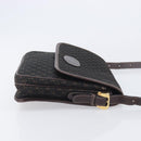 LOEWE Shoulder Bag Canvas Dark Brown Gold Auth ka7066-4