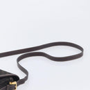 LOEWE Shoulder Bag Canvas Dark Brown Gold Auth ka7066-8