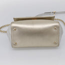 Salvatore Ferragamo Vala Hand Bag Leather 2way Gold Auth ka7067-11