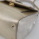 Salvatore Ferragamo Vala Hand Bag Leather 2way Gold Auth ka7067-12
