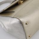 Salvatore Ferragamo Vala Hand Bag Leather 2way Gold Auth ka7067-13