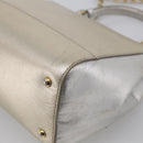 Salvatore Ferragamo Vala Hand Bag Leather 2way Gold Auth ka7067-14