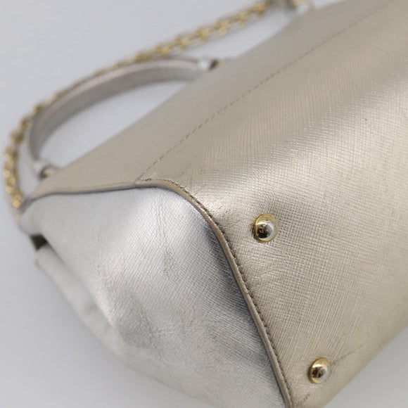 Salvatore Ferragamo Vala Hand Bag Leather 2way Gold Auth ka7067