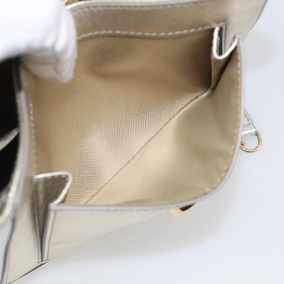 Salvatore Ferragamo Vala Hand Bag Leather 2way Gold Auth ka7067