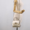 Salvatore Ferragamo Vala Hand Bag Leather 2way Gold Auth ka7067-28