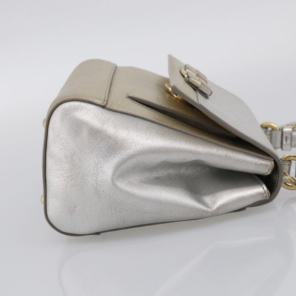 Salvatore Ferragamo Vala Hand Bag Leather 2way Gold Auth ka7067