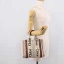 Chloe Woody Hand Bag Canvas White Auth ka7069-20