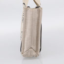 Chloe Woody Hand Bag Canvas White Auth ka7069-5