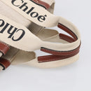 Chloe Woody Hand Bag Canvas White Auth ka7069-7