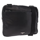 PRADA Shoulder Bag Leather Black Silver Auth ka7071V-1
