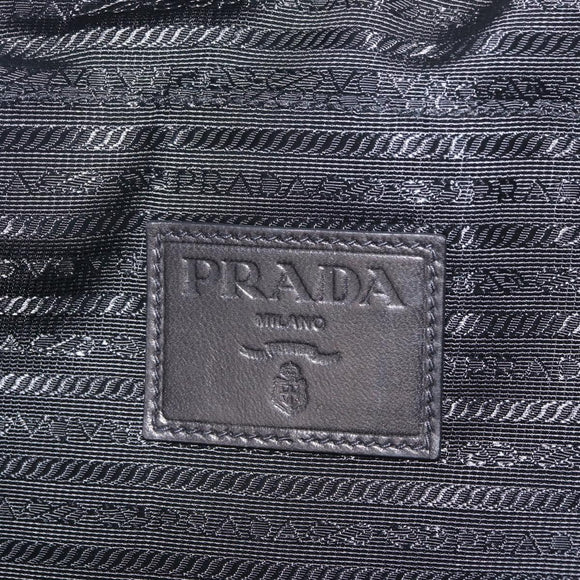 PRADA Shoulder Bag Leather Black Silver Auth ka7071V