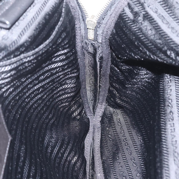 PRADA Shoulder Bag Leather Black Silver Auth ka7071V