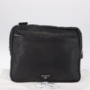 PRADA Shoulder Bag Leather Black Silver Auth ka7071V-28