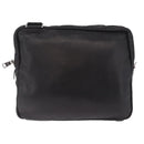 PRADA Shoulder Bag Leather Black Silver Auth ka7071V-3