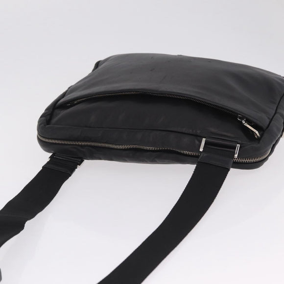 PRADA Shoulder Bag Leather Black Silver Auth ka7071V