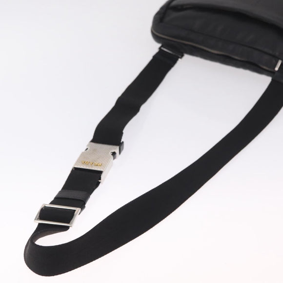 PRADA Shoulder Bag Leather Black Silver Auth ka7071V