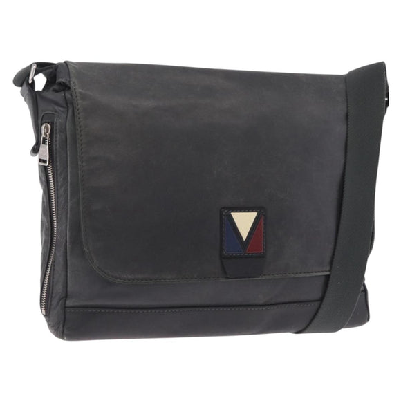 LOUIS VUITTON LV Cup V Line Cross Bag Leather Navy Silver M50443 LV Auth ka7072