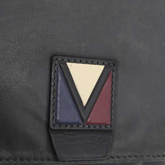 LOUIS VUITTON LV Cup V Line Cross Bag Leather Navy Silver M50443 LV Auth ka7072