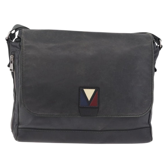 LOUIS VUITTON LV Cup V Line Cross Bag Leather Navy Silver M50443 LV Auth ka7072