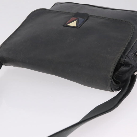 LOUIS VUITTON LV Cup V Line Cross Bag Leather Navy Silver M50443 LV Auth ka7072