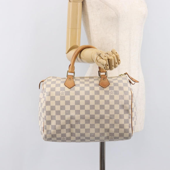 LOUIS VUITTON Damier Azur Speedy 30 Hand Bag N41533 LV Auth ka7075