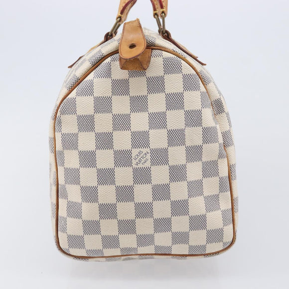 LOUIS VUITTON Damier Azur Speedy 30 Hand Bag N41533 LV Auth ka7075
