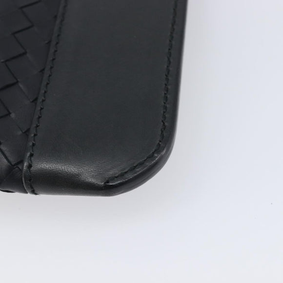 Bottega Veneta INTRECCIATO Clutch Bag Leather Black Auth ka7076
