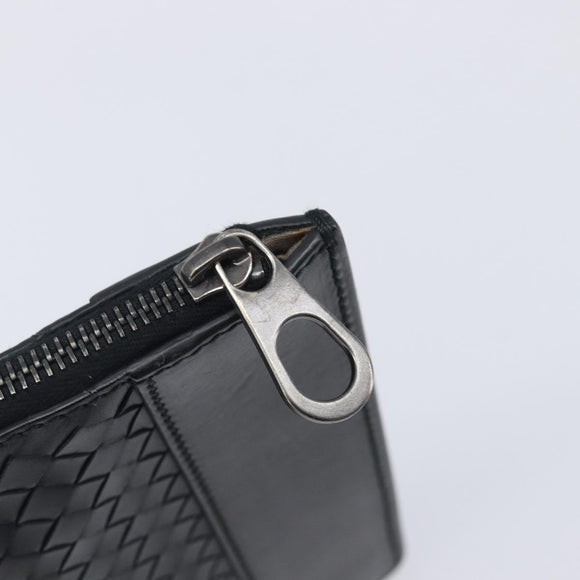Bottega Veneta INTRECCIATO Clutch Bag Leather Black Auth ka7076
