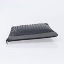 Bottega Veneta INTRECCIATO Clutch Bag Leather Black Auth ka7076-5