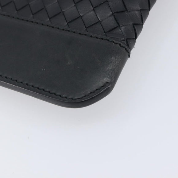 Bottega Veneta INTRECCIATO Clutch Bag Leather Black Auth ka7076