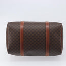 CELINE Macadam Canvas Boston Bag PVC Leather Brown Gold Auth ka7077-11