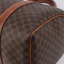 CELINE Macadam Canvas Boston Bag PVC Leather Brown Gold Auth ka7077-12