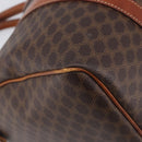 CELINE Macadam Canvas Boston Bag PVC Leather Brown Gold Auth ka7077-13