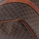 CELINE Macadam Canvas Boston Bag PVC Leather Brown Gold Auth ka7077-15