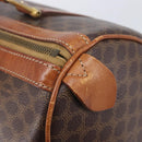 CELINE Macadam Canvas Boston Bag PVC Leather Brown Gold Auth ka7077-17